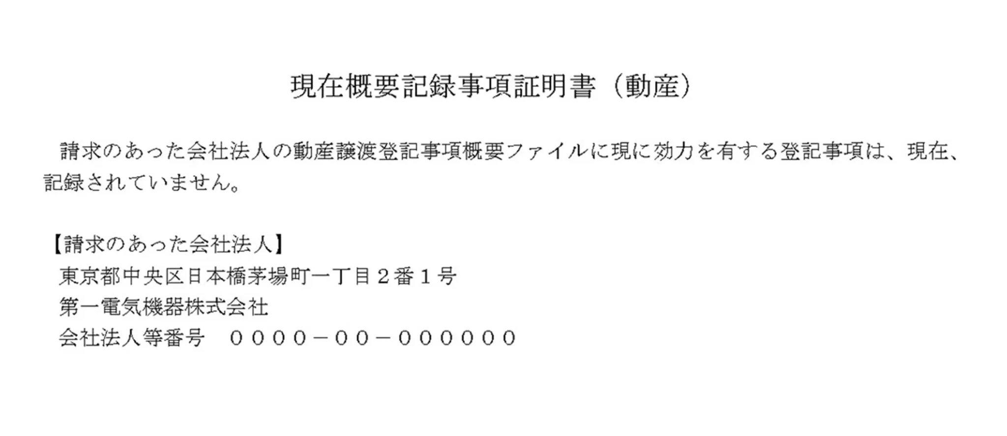 現在概要記録事項証明書2